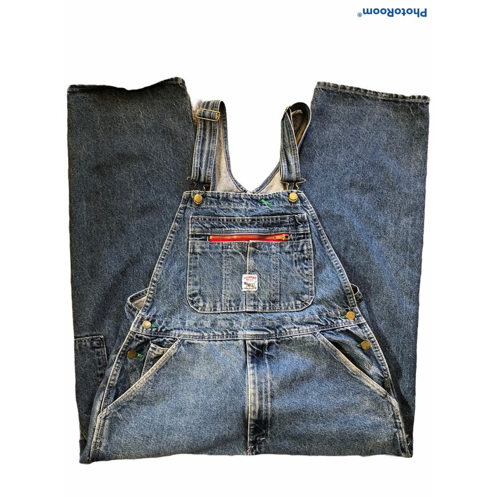 Vintage Men's POINTER Brand Green Stitch Overalls